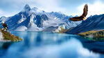 雪山湖泊