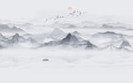 禅意水墨山水画