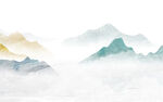 新中式石纹水墨山水背景