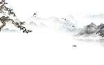 新中式水墨石纹山水背景