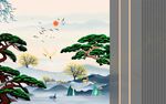 新中式背景墙 