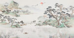国风山水背景