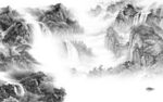 人气 淡雅灰色山水 TiF分层