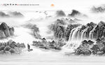 新中式水墨山水画