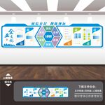 蓝色企业文化展板公司形象背景墙