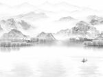 新中式石纹水墨山水
