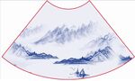 山水  裙摆  数码印花