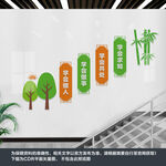 四个学会校园楼梯文化墙