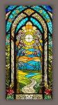 教堂蒂凡尼彩绘玻璃田园主题图案