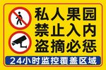 果园禁止入内 提示牌