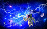 闪电星空
