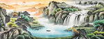 国画聚宝盆山水画