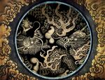 浮世绘黑武士龙背景墙
