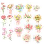 母亲节花朵插画元素素材