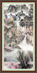 竖幅山水画 
