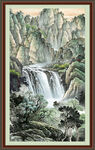 竖幅山水画 