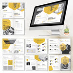 黄色时尚画册ai设计模板