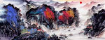 一帆风顺山水风景画