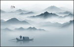新中式水墨山水画