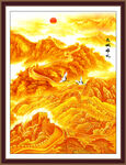 长城玄关办公室山水画 