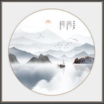 黑白山水画