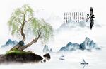 忆江南江南山水背景墙