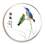 翠鸟荷花
