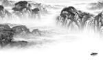 大气 灰色中式山水 TIF分层