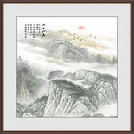 方形山水画