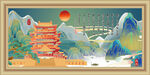 滕王阁山水风景画