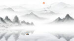 大厅背景墙山水画