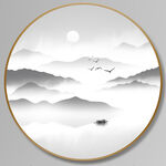唯美水墨山水画装饰画