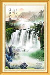 瀑布山水画
