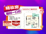 靓妆限时一口价户型卖点特价海报