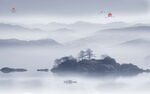 意境水墨山