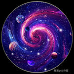 圆形宇宙太空星空星球