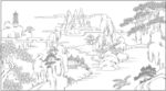 白描古建图