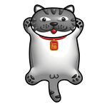 可爱膨胀风肥猫地毯图案印花