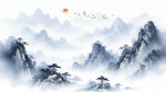 风景山水意境背景