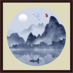 水墨山水无框画