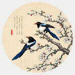 喜鹊登梅传统中国风图案
