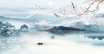 中国风意境水墨山水风景画