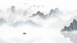 淡雅水墨山水画