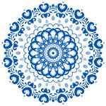 圆形青花底纹