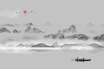 中式山水背景墙