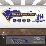 公安警察警队训练角健身文化墙