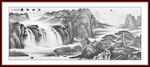 山水画水墨画黑白画