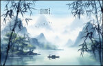 意境水墨山水画