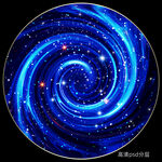圆形蓝色星空装饰画