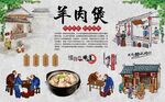 羊肉煲背景墙